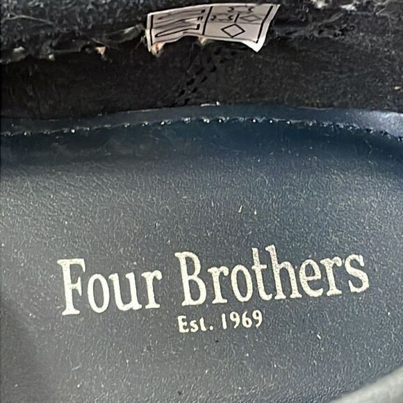 NWOT Four Brothers Woven Navy Moccasin Shoes Loafer Size 12 Mens - Picture 4 of 7